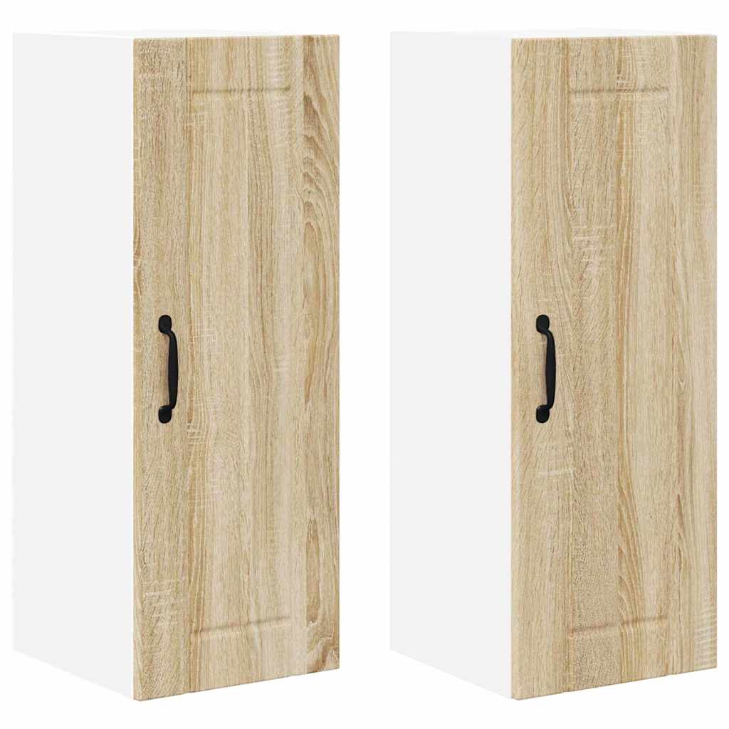 Dulap suspendat de bucatarie cu raft 2 pcs Stejar Sonoma