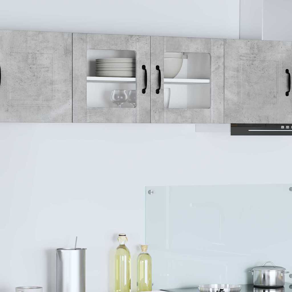 Dulap suspendat de bucatarie Gri din beton 80 x 31 x 40 cm — imaginea 2