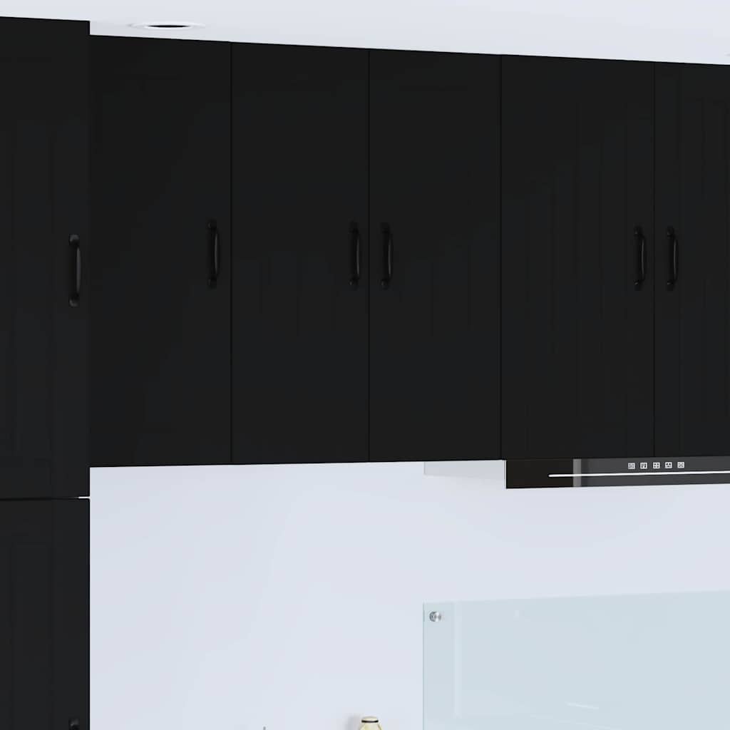 Dulap suspendat de bucatarie cu raft Negru 60 x 31 x 80 cm — imaginea 2