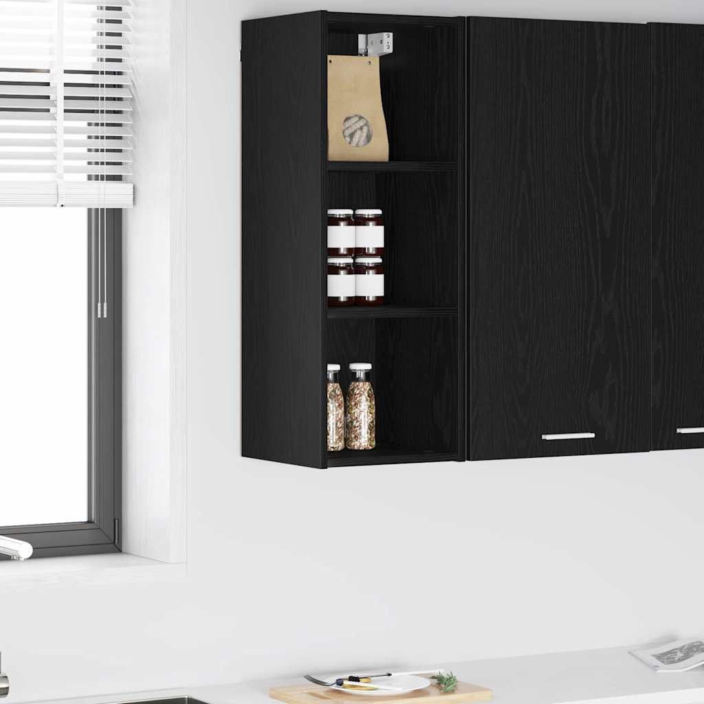 Dulap suspendat cu raft Riga Stejar Negru 30 x 29,5 x 80 cm — imaginea 2