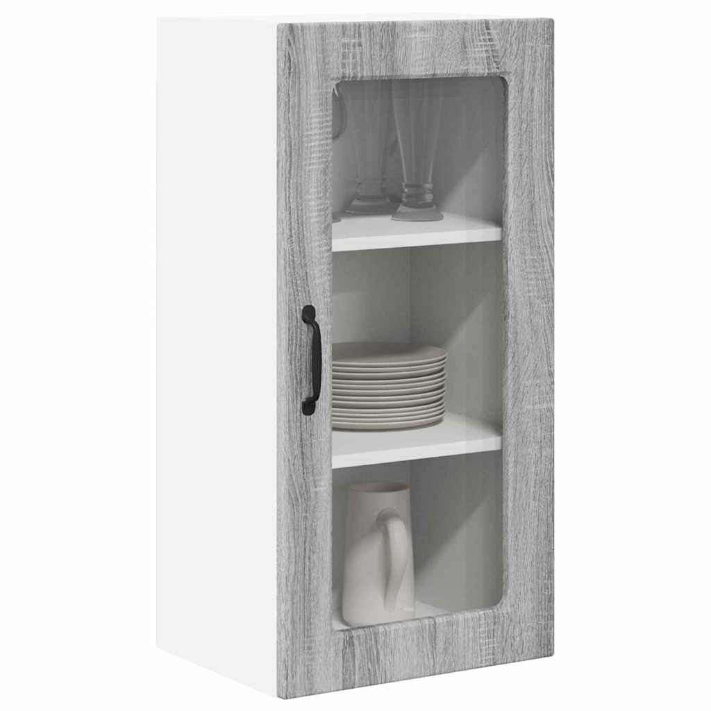 Dulap suspendat de bucatarie 2 pcs Gri Sonoma 40 x 31 x 80 cm — imaginea 4