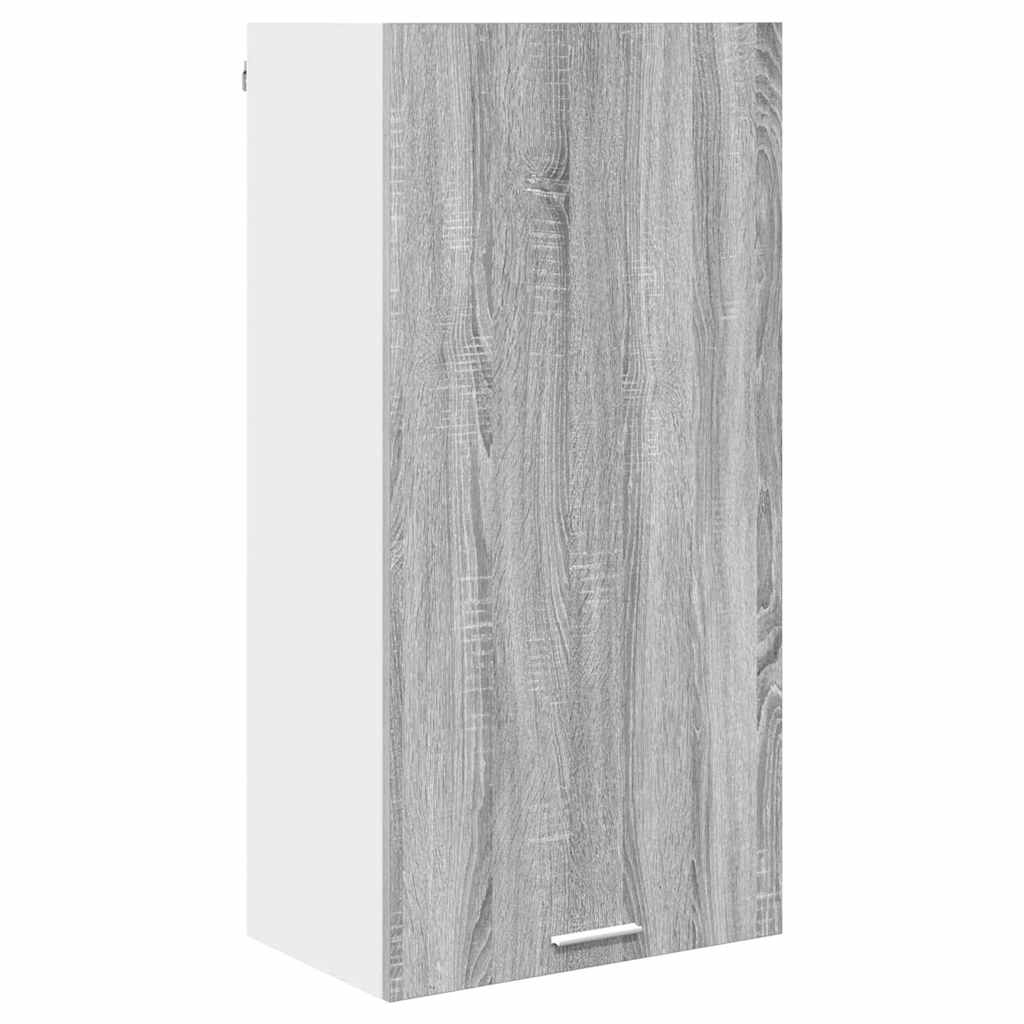 Dulap suspendat cu raft Riga Gri Sonoma si Alb 50 x 31 x 100 cm
