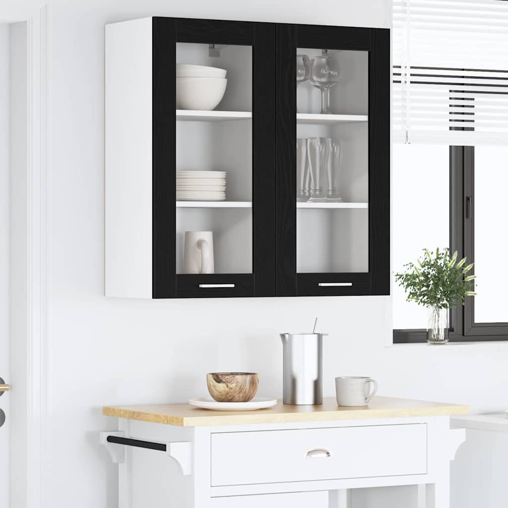 Dulap suspendat Riga Stejar Negru 40 x 31 x 80 cm Lemn compozit — imaginea 5
