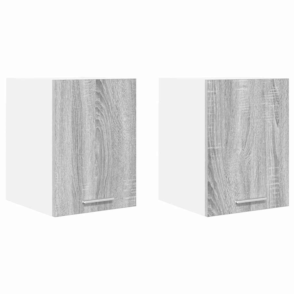 Dulap suspendat Riga 2 pcs Gri Sonoma si Alb 30 x 31 x 40 cm