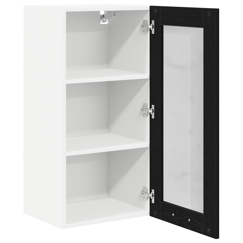 Dulap suspendat Riga Stejar Negru 40 x 31 x 80 cm Lemn compozit — imaginea 6