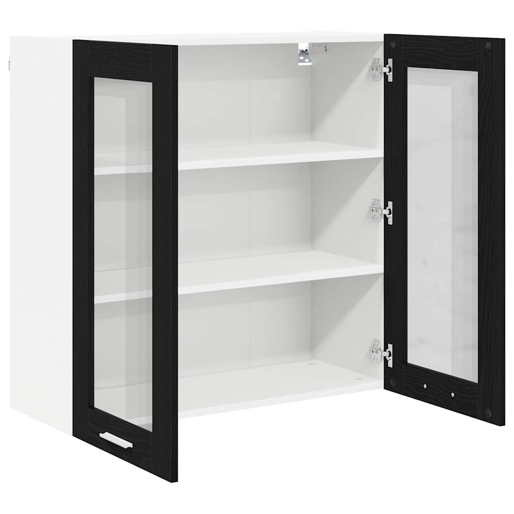 Dulap suspendat Riga Stejar Negru 80 x 31 x 80 cm Lemn compozit — imaginea 6