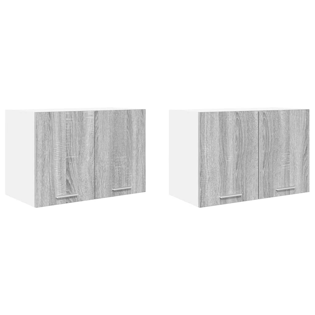 Dulap suspendat Riga 2 pcs Gri Sonoma si Alb 60 x 31 x 40 cm — imaginea 6