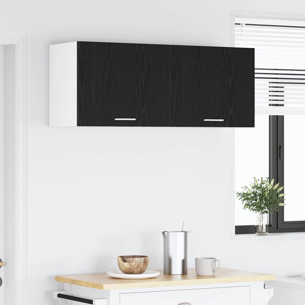 Dulap suspendat cu usa Riga Stejar negru si Alb 50 x 31 x 40 cm — imaginea 5