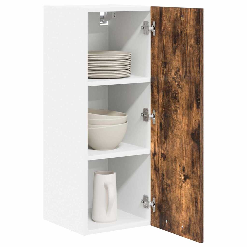 Dulap suspendat Riga Stejar afumat si alb 30 x 31 x 80 cm — imaginea 4