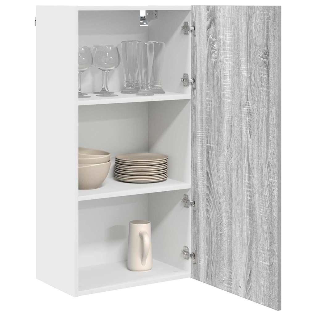 Dulap suspendat cu raft Riga Gri Sonoma si Alb 50 x 31 x 100 cm — imaginea 4