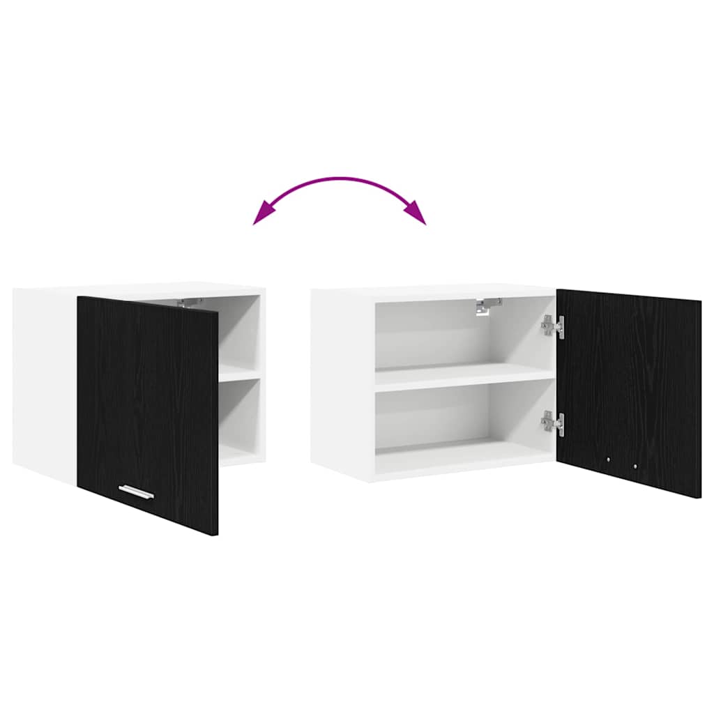 Dulap suspendat cu usa Riga Stejar negru si Alb 50 x 31 x 40 cm — imaginea 12