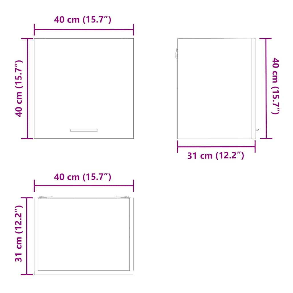 Dulap suspendat Riga Stejar afumat si alb 40 x 31 x 40 cm — imaginea 13