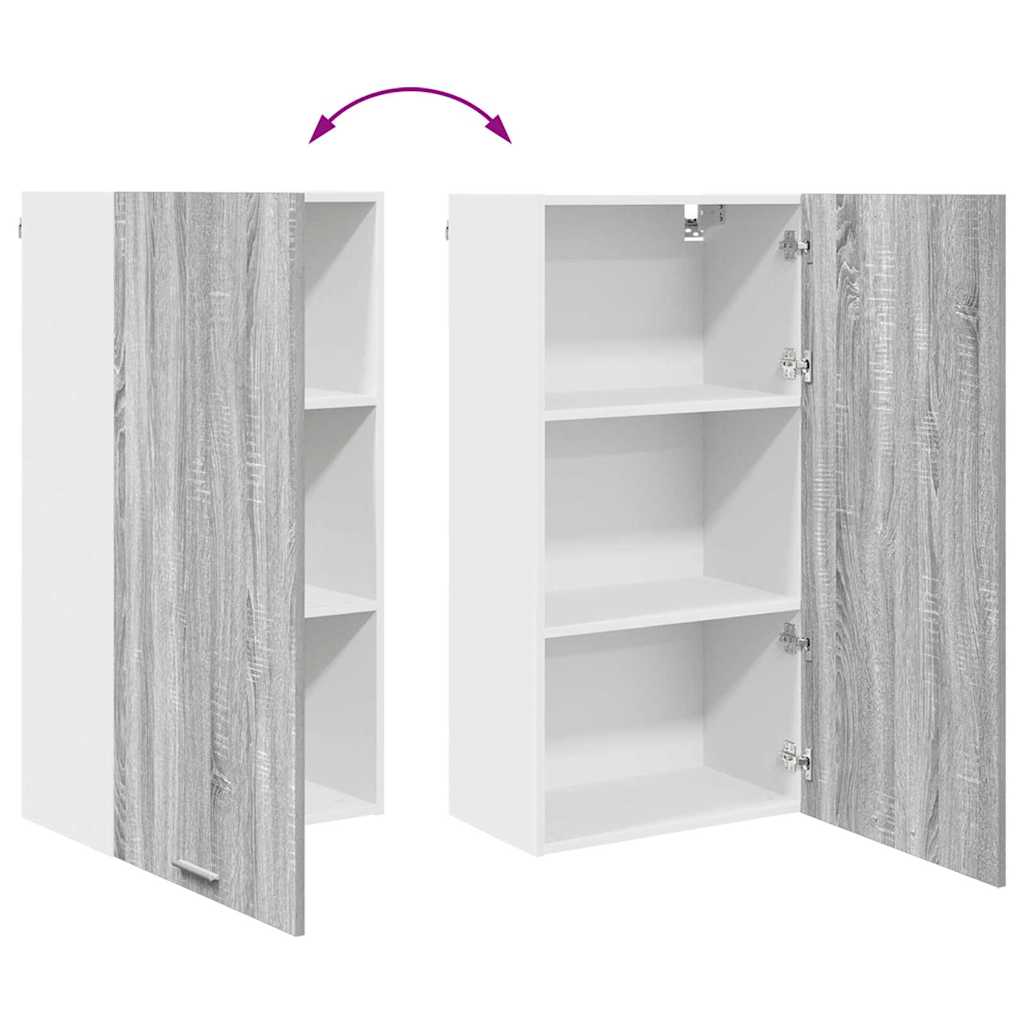 Dulap suspendat cu raft Riga Gri Sonoma si Alb 50 x 31 x 100 cm — imaginea 12