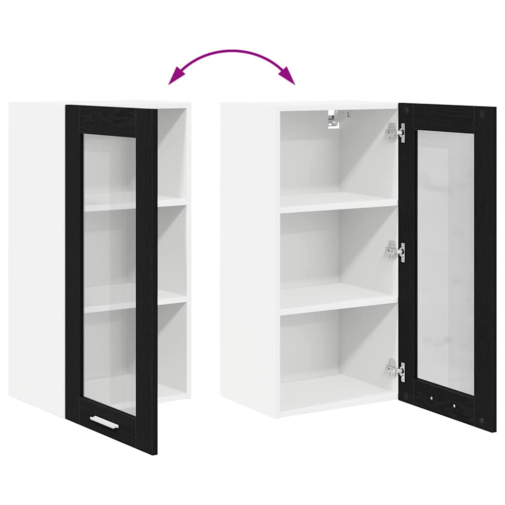 Dulap suspendat cu raft Riga 2 pcs Stejar Negru 40 x 31 x 80 cm — imaginea 13