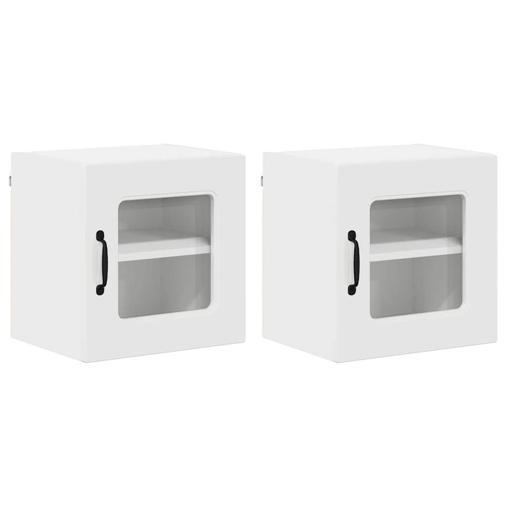 Dulap suspendat de bucatarie 2 pcs Alb lucios 40 x 31 x 40 cm