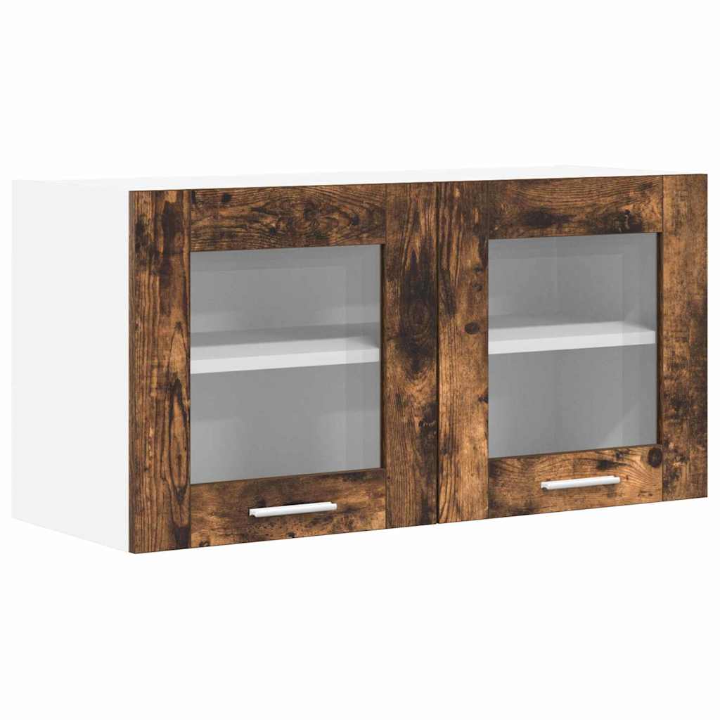 Dulap suspendat Riga Stejar afumat si alb 80 x 31 x 40 cm