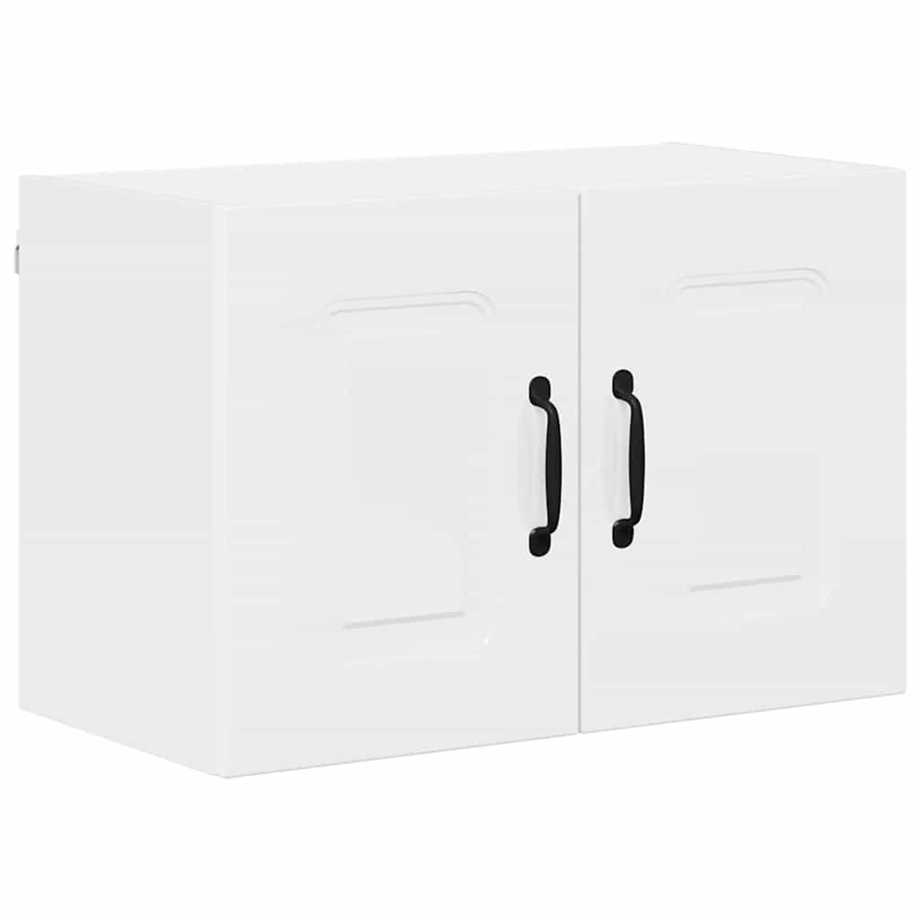 Dulap suspendat de bucatarie cu raft Alb lucios 60 x 31 x 40 cm