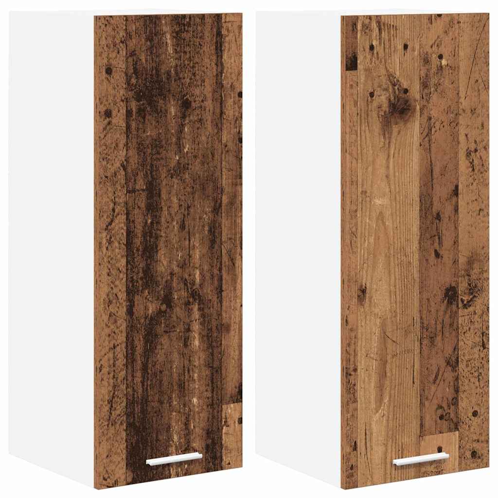 Dulap suspendat Riga 2 pcs Lemn vechi si Alb 30 x 31 x 80 cm