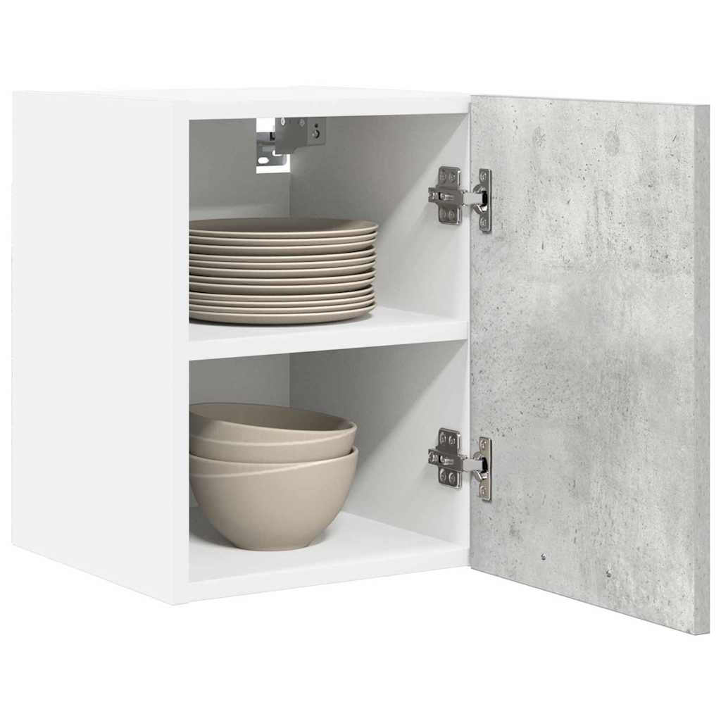 Dulap suspendat Riga 2 pcs Gri beton si Alb 30 x 31 x 40 cm — imaginea 4