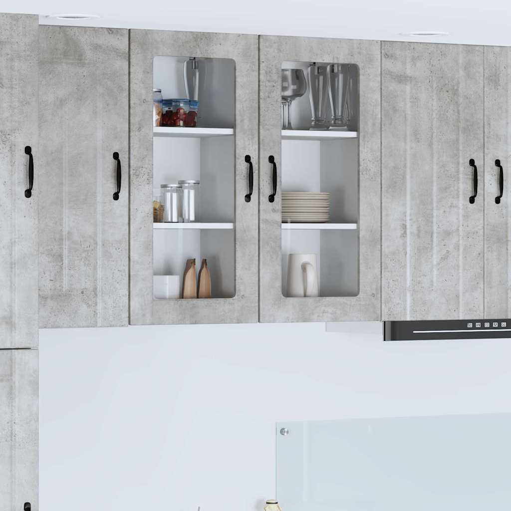 Dulap suspendat de bucatarie Gri din beton 40 x 31 x 80 cm — imaginea 2