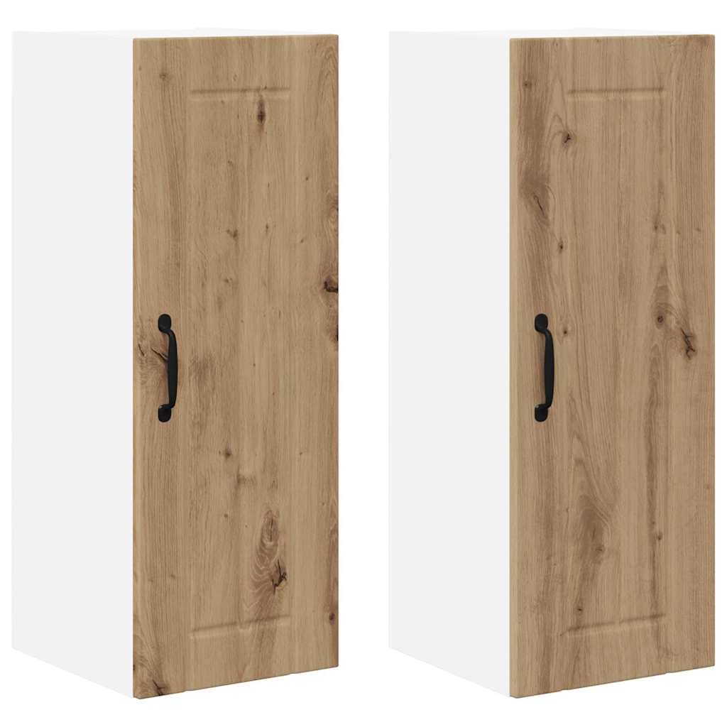 Dulap suspendat de bucatarie cu raft 2 pcs Stejar Artizanal