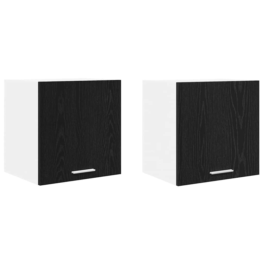 Dulap suspendat Riga 2 pcs Stejar negru si Alb 40 x 31 x 40 cm