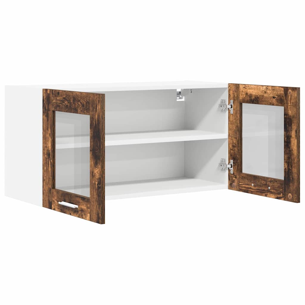 Dulap suspendat Riga Stejar afumat si alb 80 x 31 x 40 cm — imaginea 6