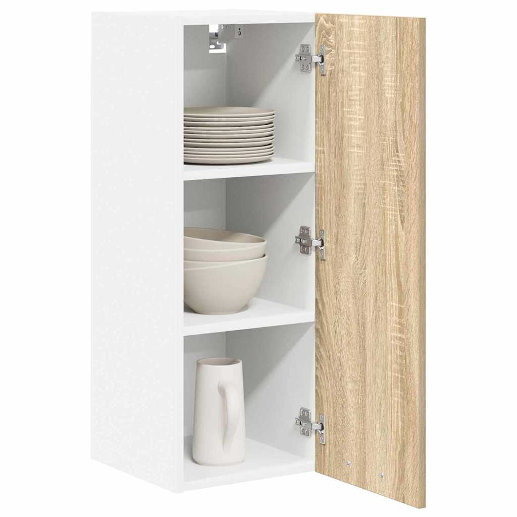 Dulap suspendat Riga Stejar Sonoma si Alb 30 x 31 x 80 cm — imaginea 4