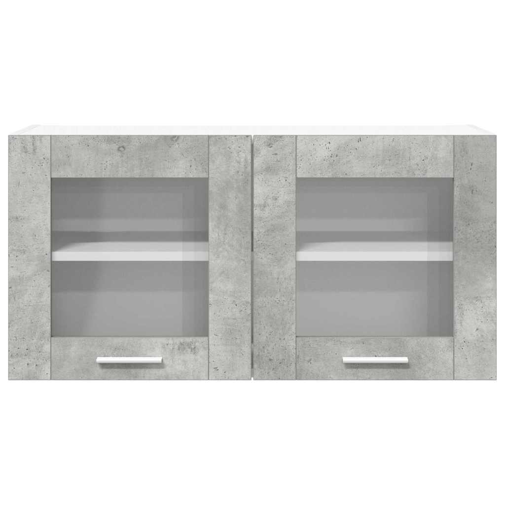 Dulap suspendat cu raft Riga Gri beton si Alb 80 x 31 x 40 cm — imaginea 7