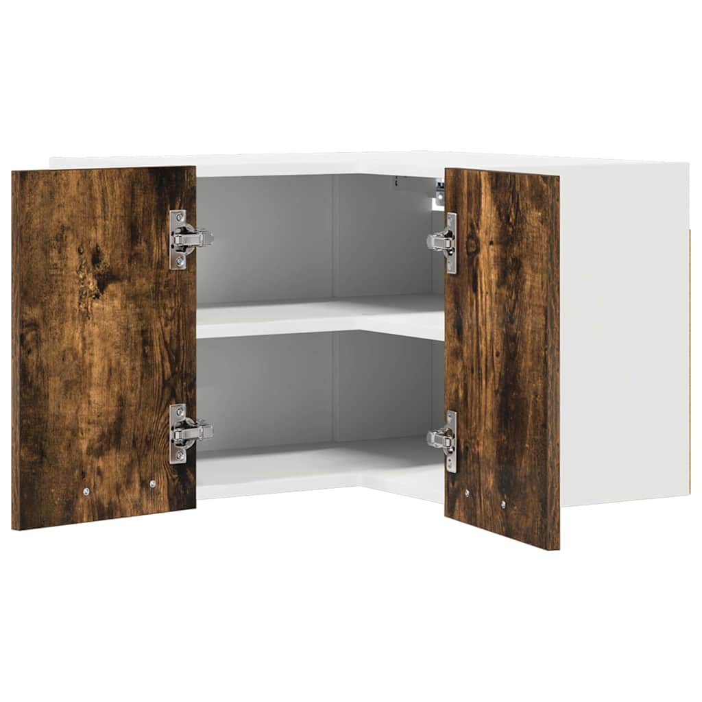 Dulap suspendat Riga Stejar afumat si alb 57 x 57 x 40 cm — imaginea 6