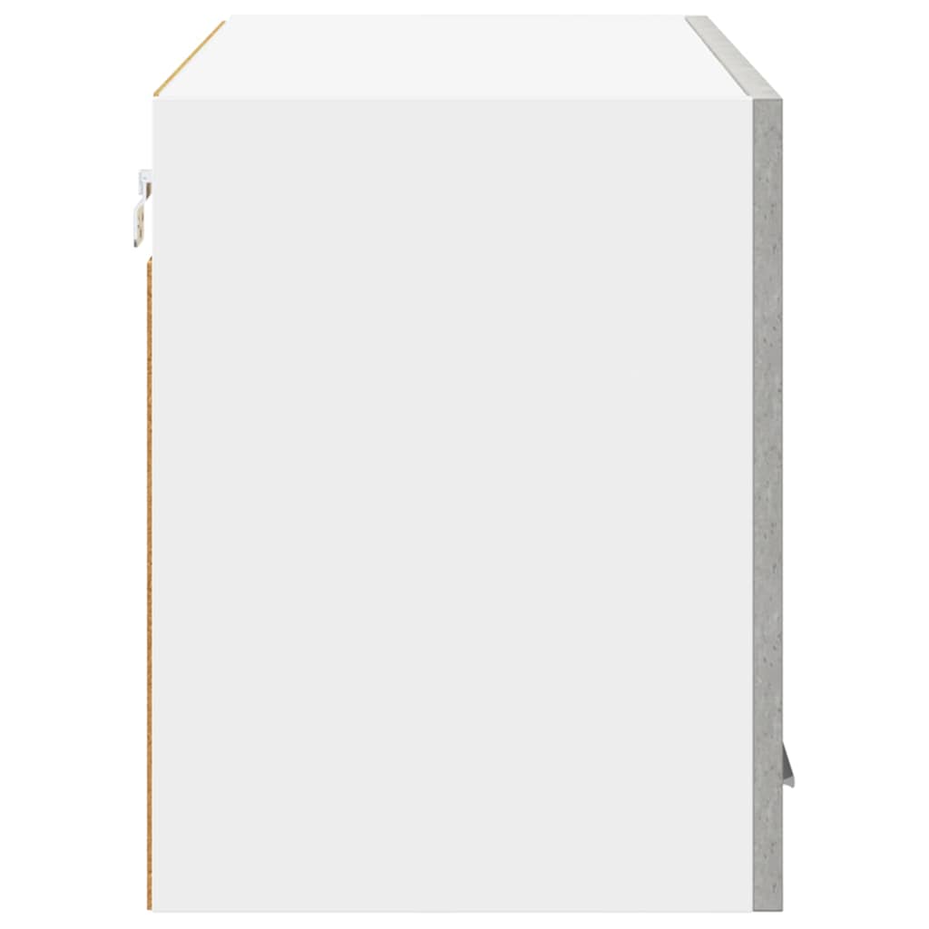 Dulap suspendat cu raft Riga Gri beton si Alb 80 x 31 x 40 cm — imaginea 8