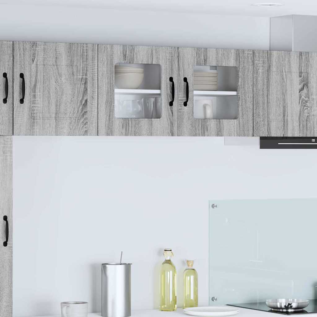 Dulap suspendat de bucatarie cu raft Gri Sonoma 80 x 31 x 40 cm — imaginea 2