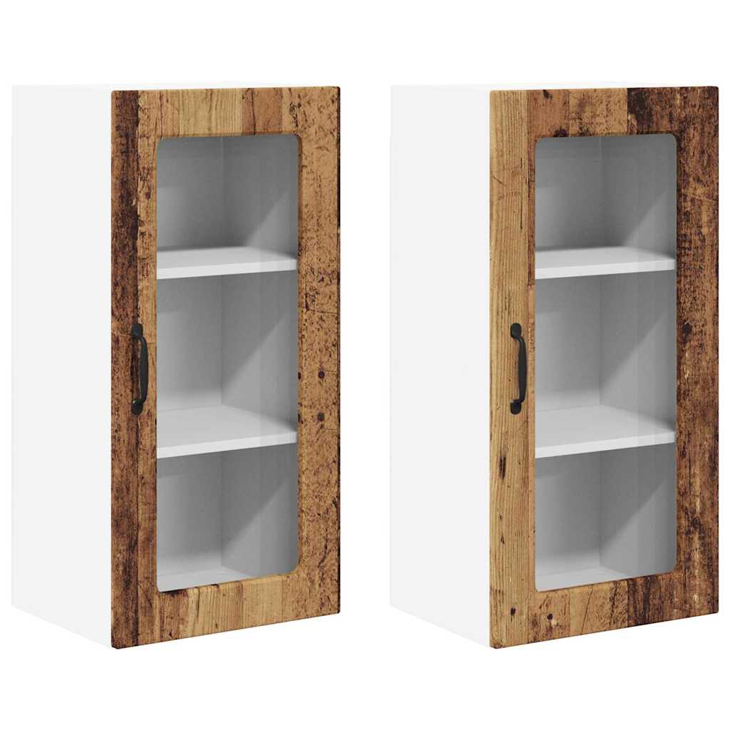 Dulap suspendat de bucatarie 2 pcs Lemn Vechi 40 x 31 x 80 cm — imaginea 6