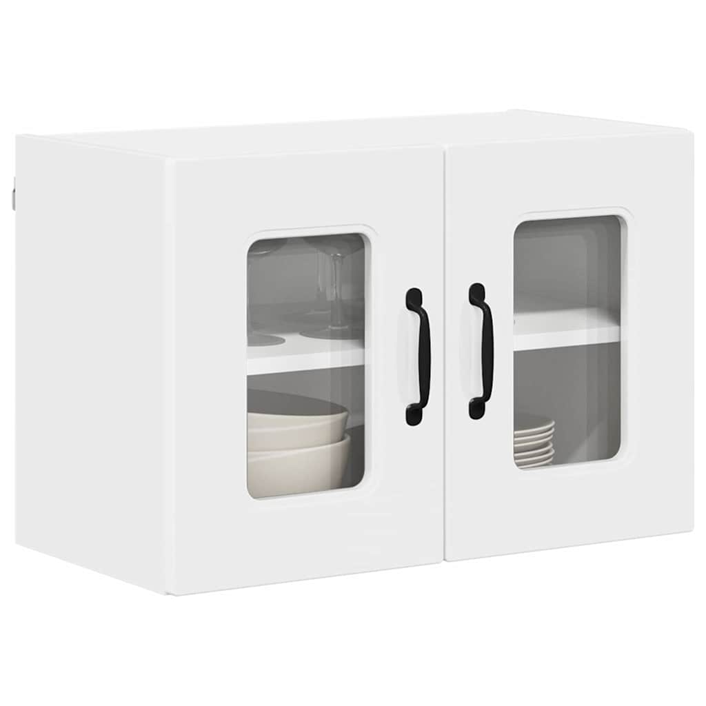 Dulap suspendat de bucatarie cu raft Alb lucios 60 x 31 x 40 cm — imaginea 4