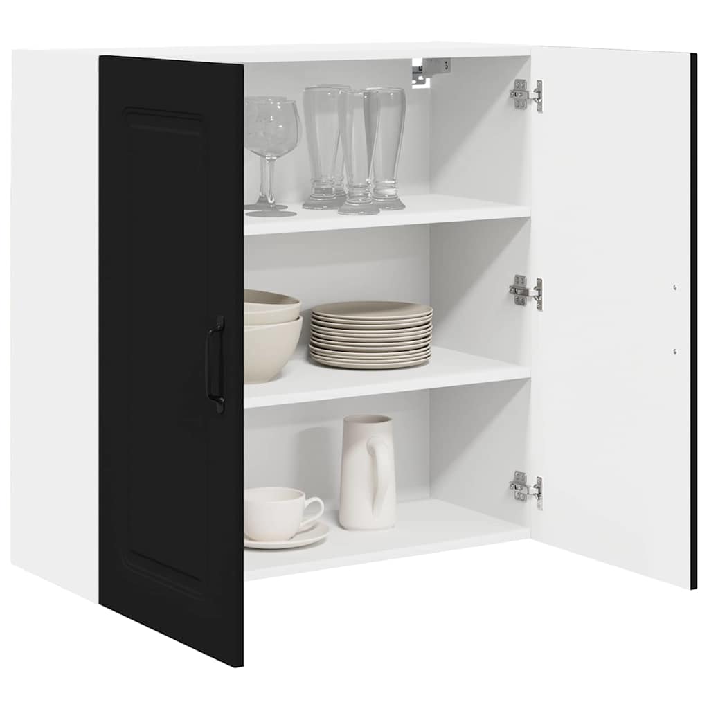 Dulap suspendat de bucatarie cu raft Negru 80 x 31 x 80 cm — imaginea 4