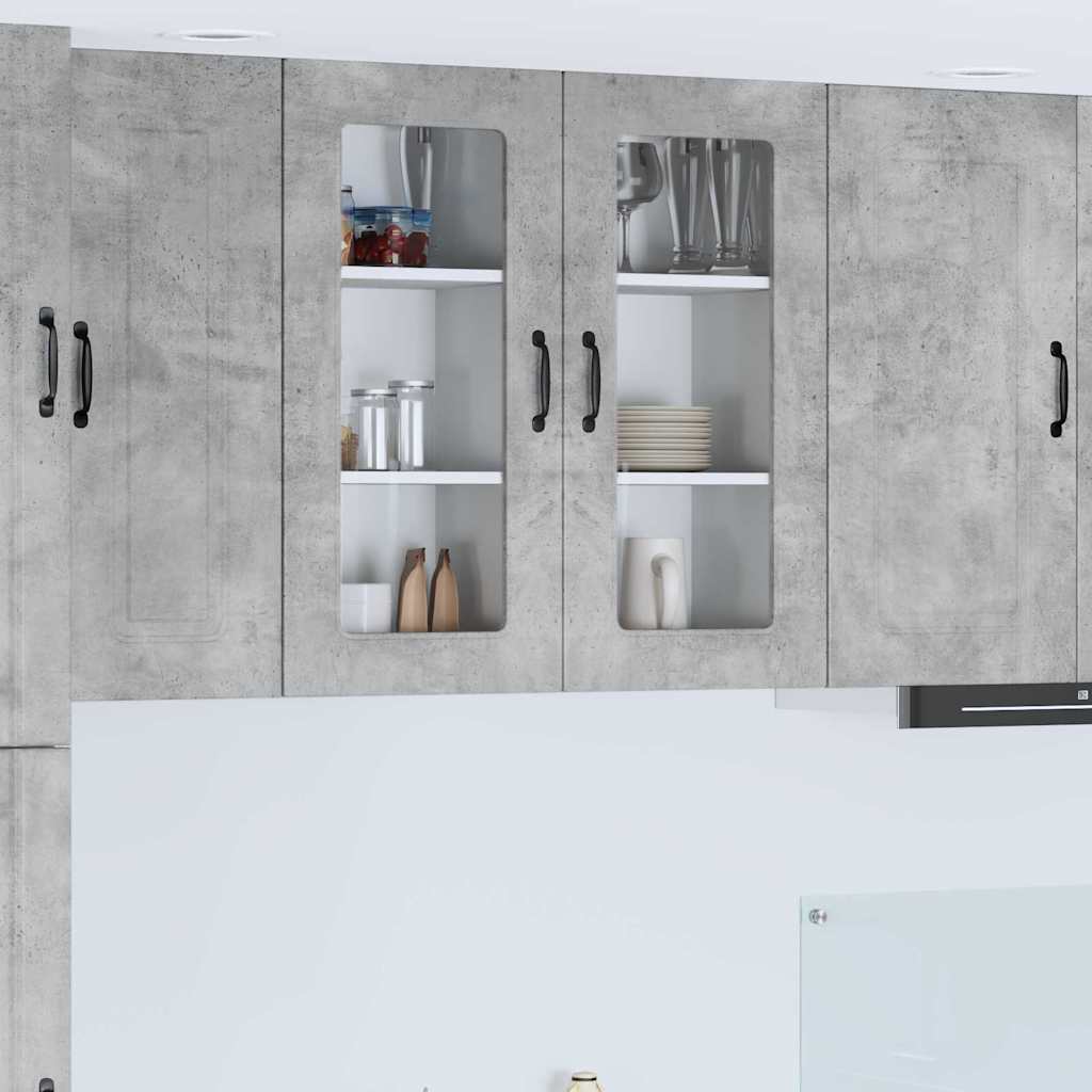 Dulap suspendat de bucatarie Gri din beton 40 x 31 x 80 cm — imaginea 2