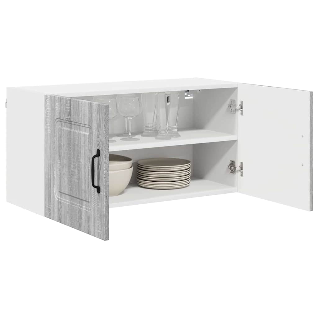 Dulap suspendat de bucatarie cu raft Gri Sonoma 80 x 31 x 40 cm — imaginea 4