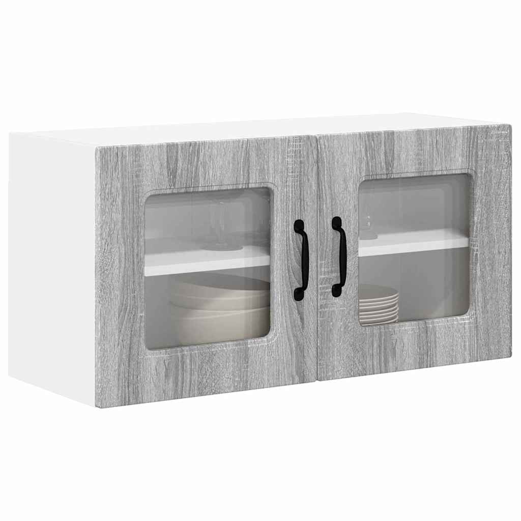Dulap suspendat de bucatarie cu raft Gri Sonoma 80 x 31 x 40 cm — imaginea 4
