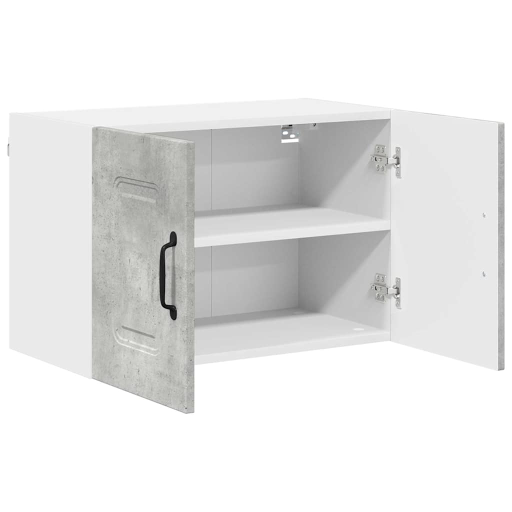 Dulap suspendat de bucatarie cu raft cu usa 2 pcs Gri din beton — imaginea 7
