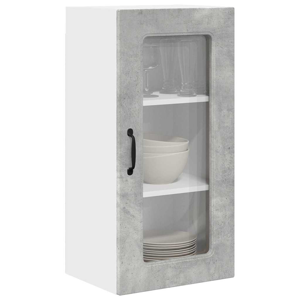 Dulap suspendat de bucatarie Gri din beton 40 x 31 x 80 cm — imaginea 4