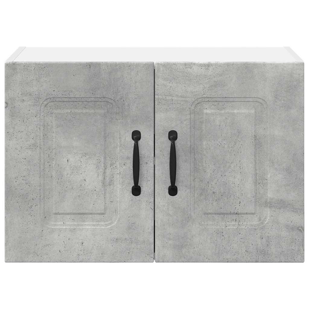 Dulap suspendat de bucatarie cu raft cu usa 2 pcs Gri din beton — imaginea 8