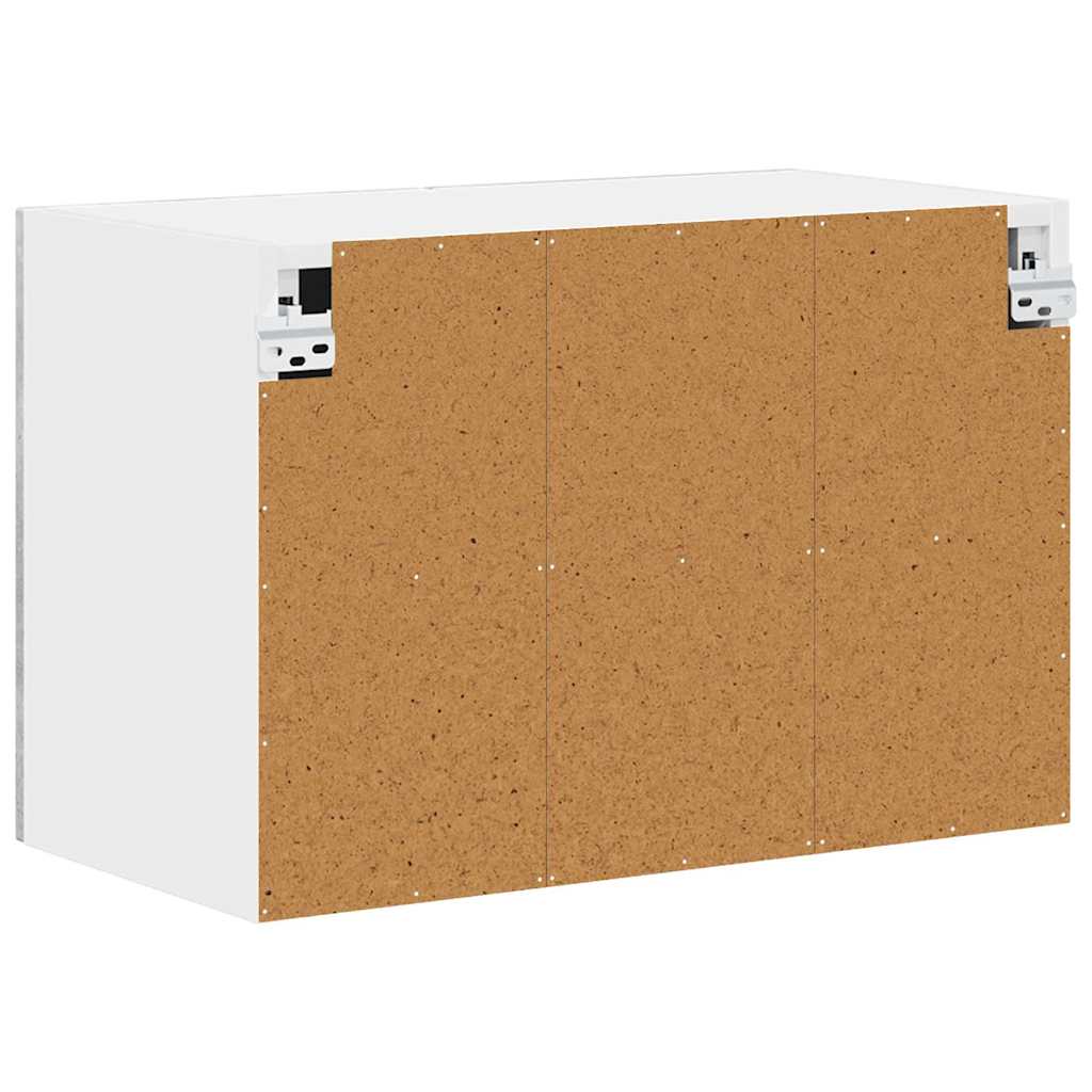 Dulap suspendat de bucatarie cu raft cu usa 2 pcs Gri din beton — imaginea 10