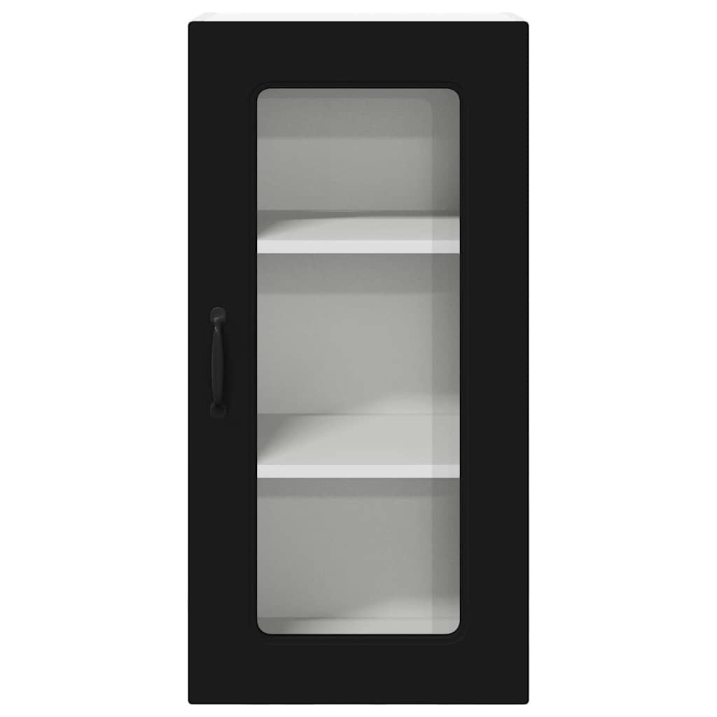 Dulap suspendat de bucatarie cu raft Negru 40 x 31 x 80 cm — imaginea 7