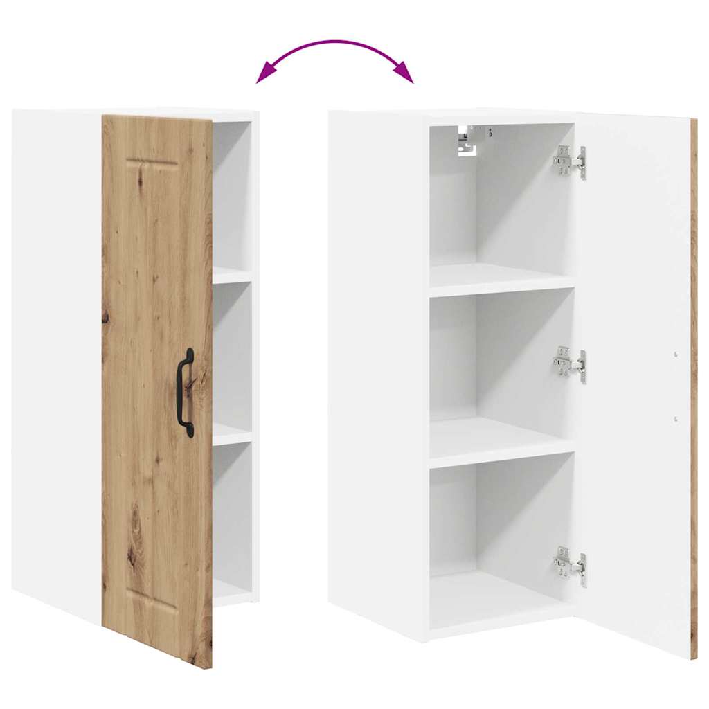 Dulap suspendat de bucatarie cu raft 2 pcs Stejar Artizanal — imaginea 13