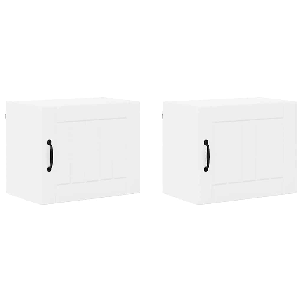 Dulap suspendat de bucatarie 2 pcs Alb lucios 50 x 31 x 40 cm
