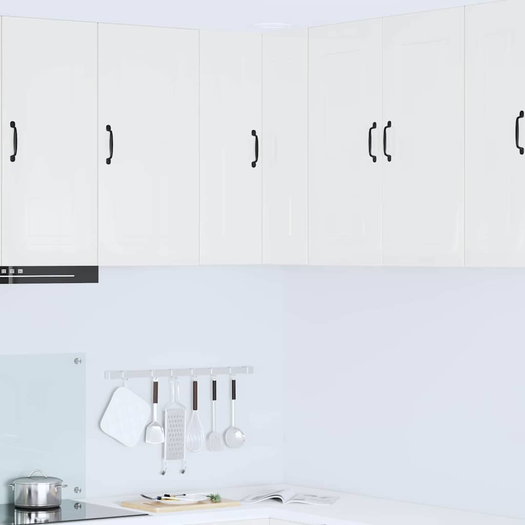 Dulap suspendat de bucatarie cu raft Alb lucios 57 x 57 x 80 cm — imaginea 2