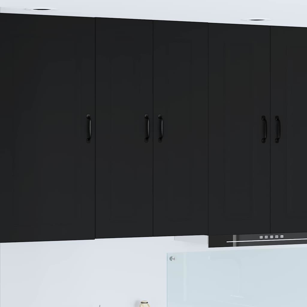 Dulap suspendat de bucatarie cu raft Negru 60 x 31 x 100 cm — imaginea 2