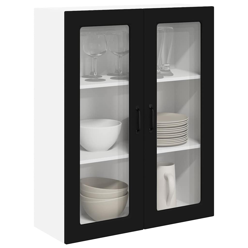 Dulap suspendat de bucatarie cu raft Negru 80 x 31 x 100 cm — imaginea 4