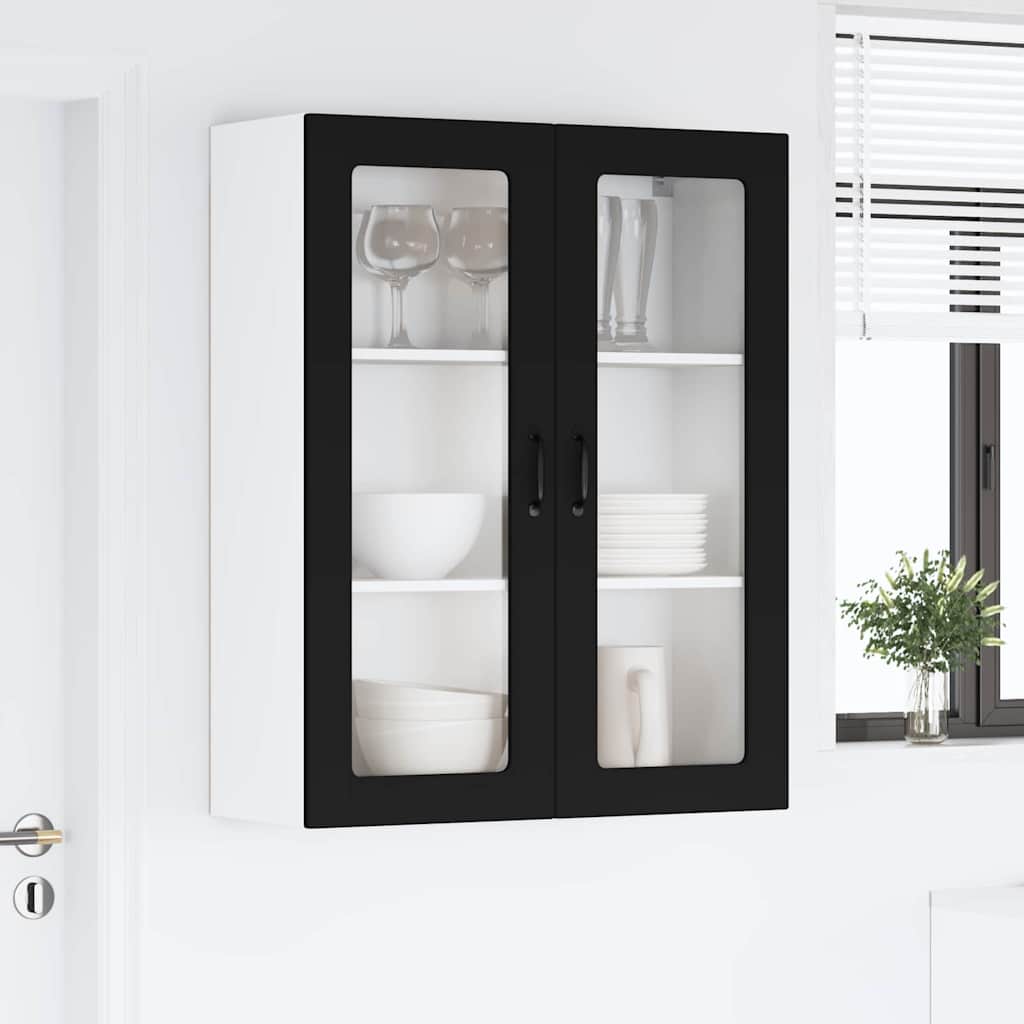 Dulap suspendat de bucatarie cu raft Negru 80 x 31 x 100 cm — imaginea 5
