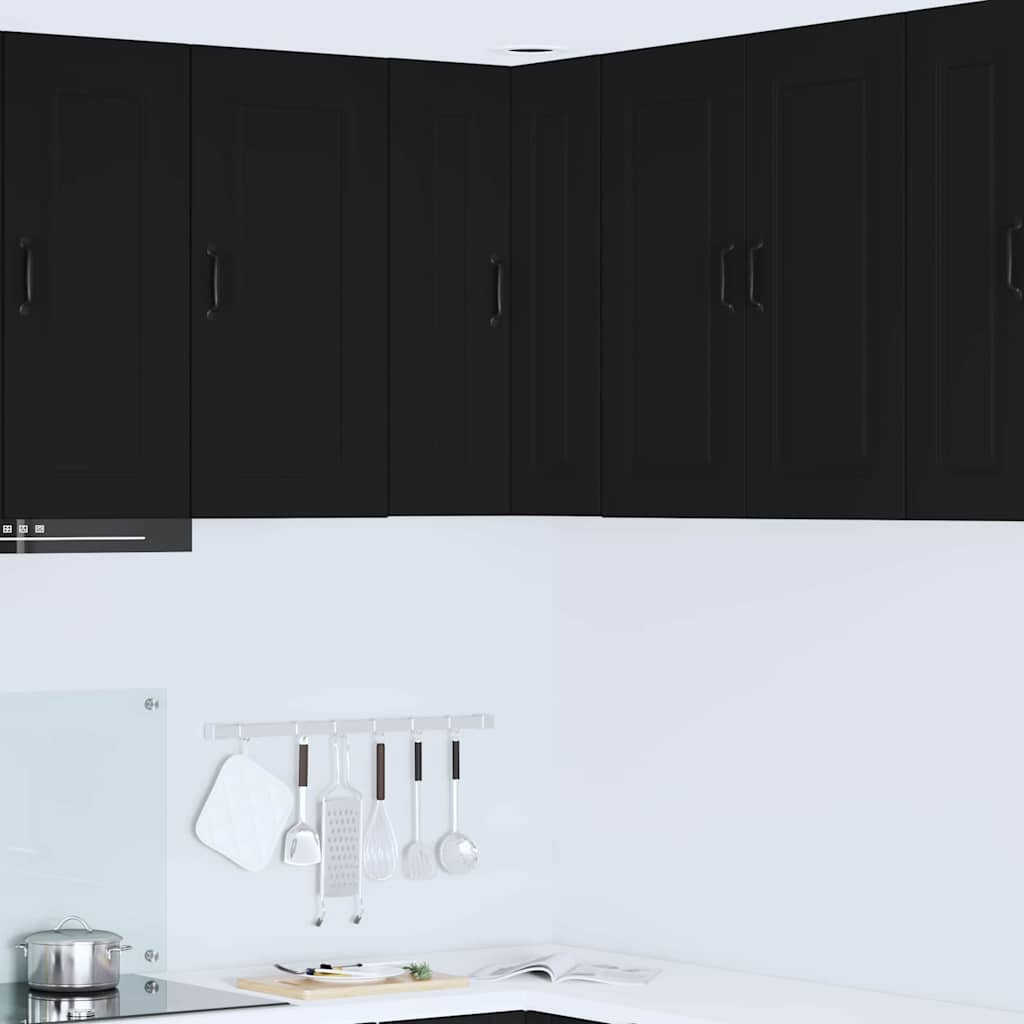 Dulap suspendat de bucatarie cu raft Negru 57 x 57 x 80 cm — imaginea 2